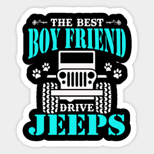 The Best Boy Friend Drive Jeeps Cute Dog Paws Father's Day Gift Jeep Men Jeep Grandpa Jeep Dad Jeep Papa Jeep Father Jeeps Lover Sticker